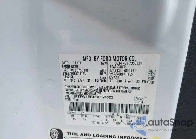 1FTFW1EF4EKG24522: 44306822