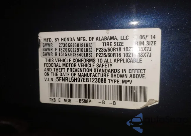 5FNRL5H97EB123088: 44306963