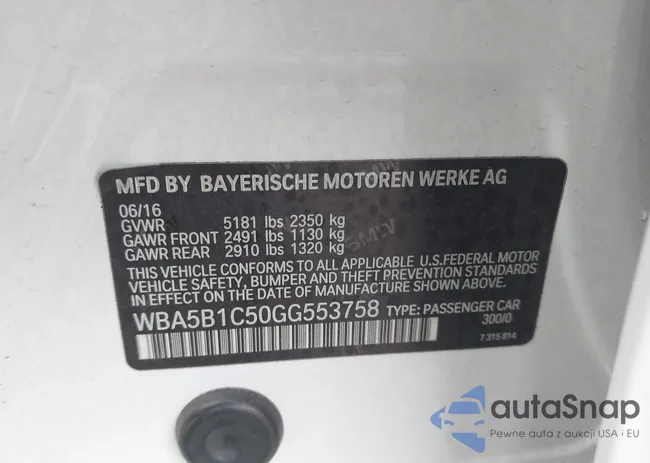 WBA5B1C50GG553758: 44307015