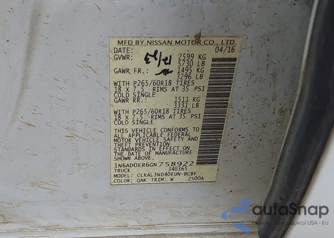 1N6AD0ER6GN758922: 44308199