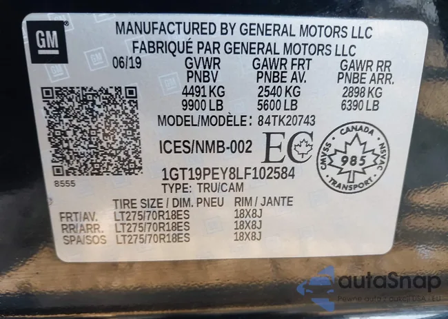 1GT19PEY8LF102584: 44308295