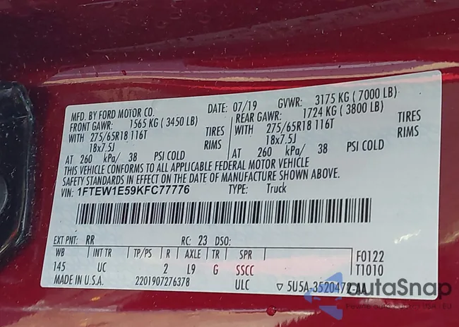 1FTEW1E59KFC77776: 44308367