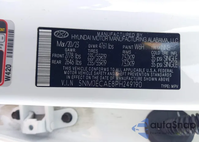 5NMJECAE8PH249190: 44308403