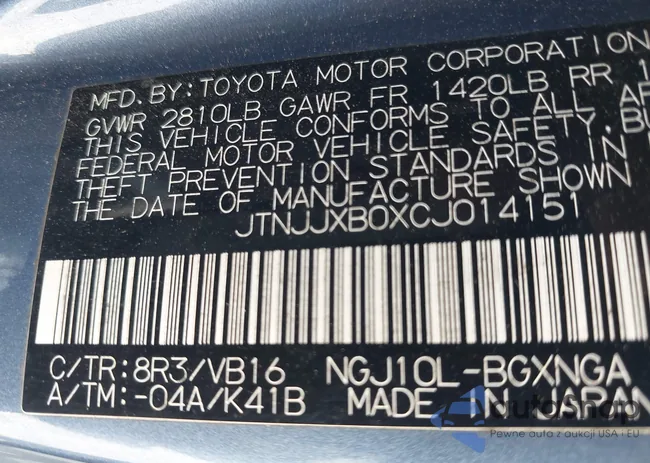 JTNJJXB0XCJ014151: 44308404