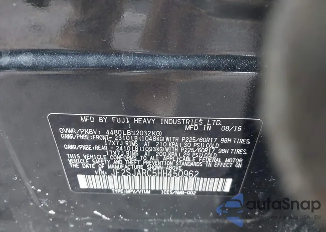 JF2SJARC5HH450962: 44308584