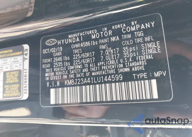 KM8J23A41LU144599: 44308603