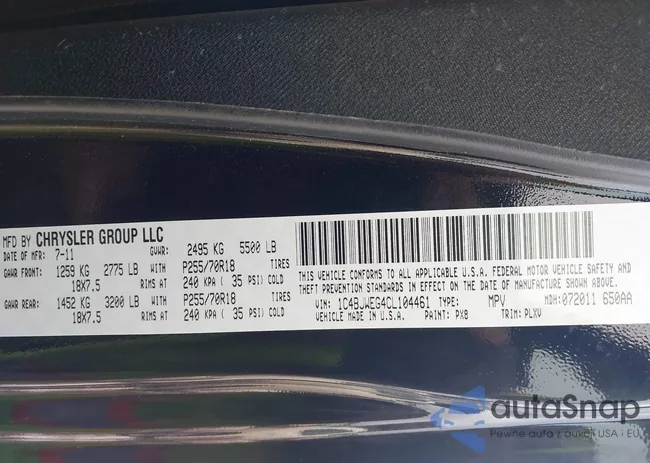 1C4BJWEG4CL104461: 44308605