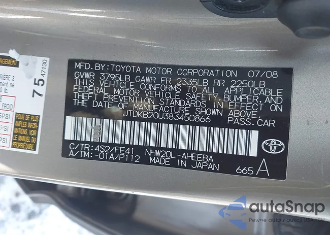 JTDKB20U383450866: 44307634