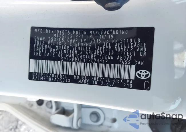 5YFHPRAE1LP071148: 44307757