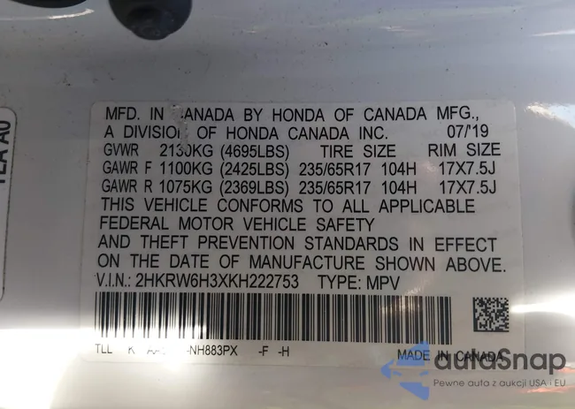 2HKRW6H3XKH222753: 44307802