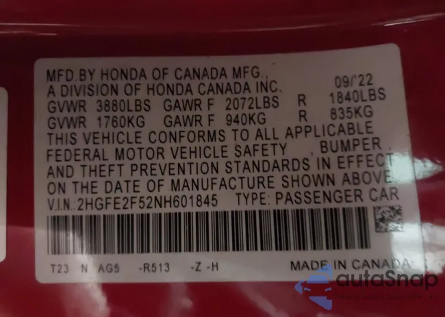 2HGFE2F52NH601845: 44307942