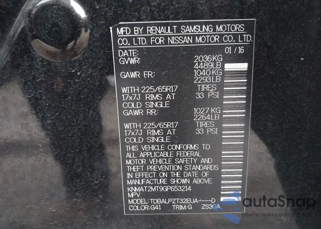 KNMAT2MT9GP653214: 44308002