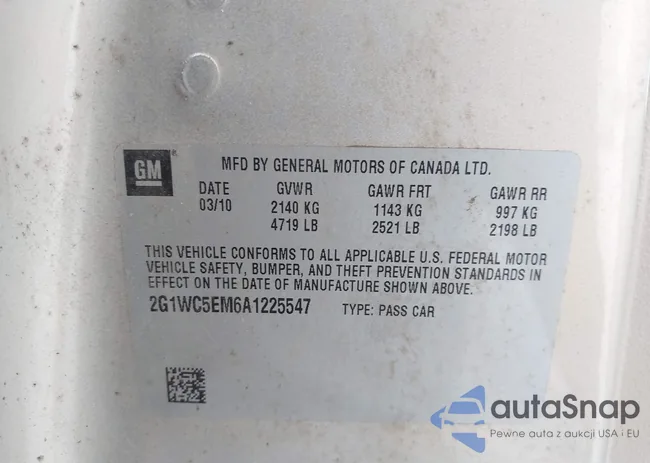 2G1WC5EM6A1225547: 44309067