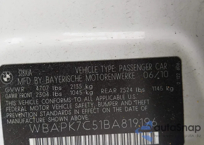 WBAPK7C51BA819196: 44309087