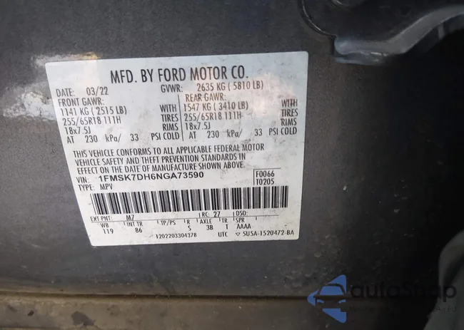 1FMSK7DH6NGA73590: 44309111