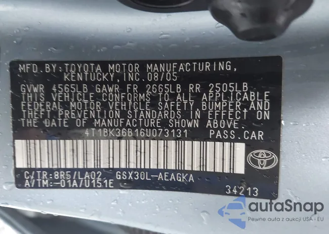 4T1BK36B16U073131: 44309198