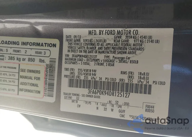 3FA6P0K94DR125127: 44309281