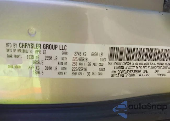 2C4RC1BG9CR319065: 44309310