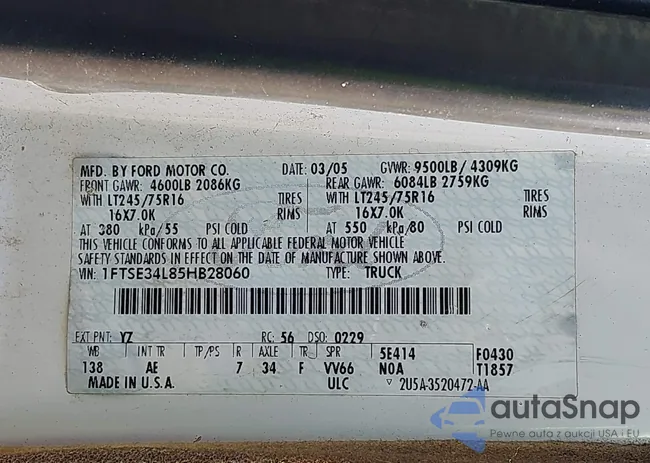 1FTSE34L85HB28060: 44309345