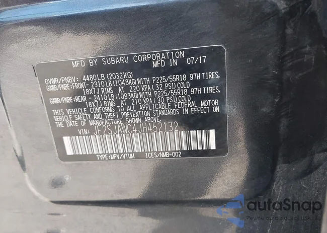 JF2SJAWC4JH452132: 44309446