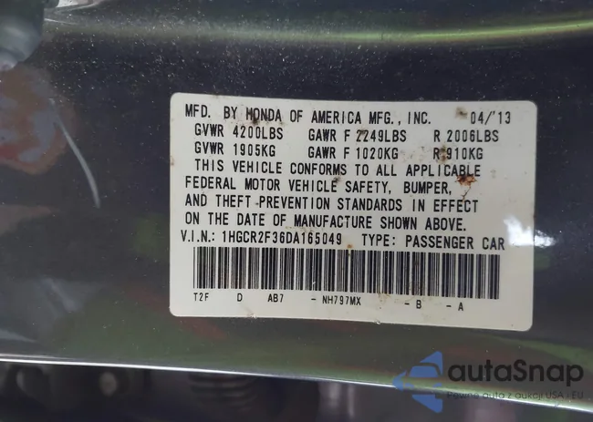 1HGCR2F36DA165049: 44309515