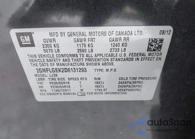 2GNFLGEK2D6131293: 44309595