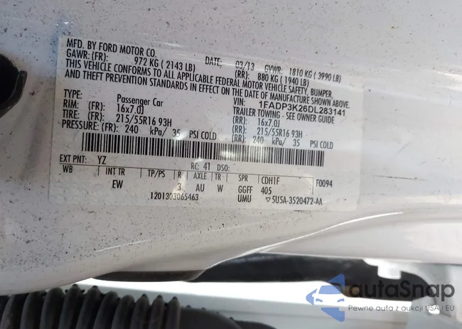 1FADP3K26DL283141: 44309600