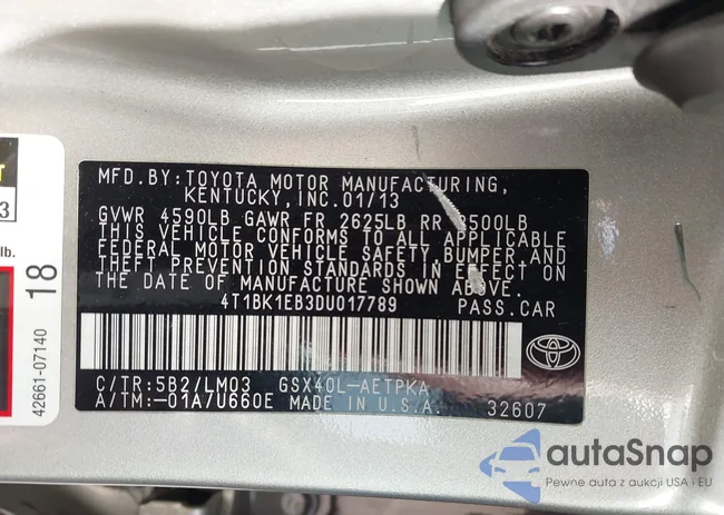4T1BK1EB3DU017789: 44308632