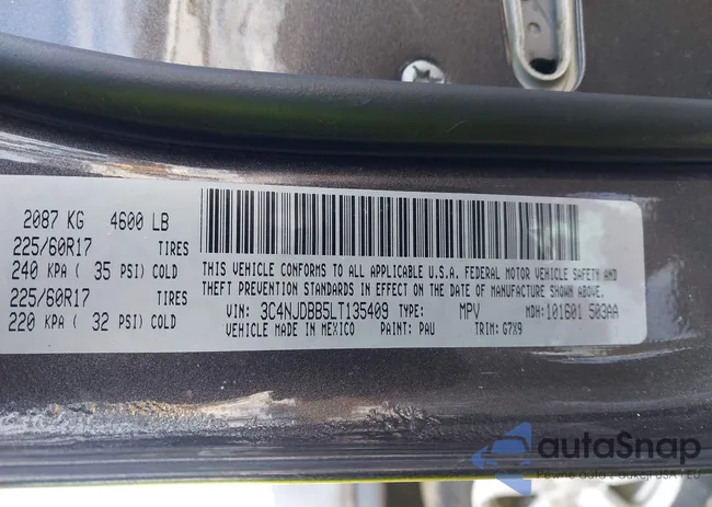 3C4NJDBB5LT135409: 44308639