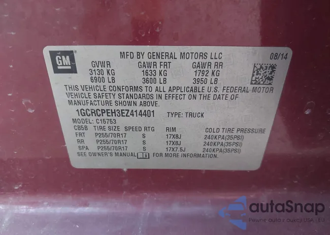 1GCRCPEH3EZ414401: 44308661