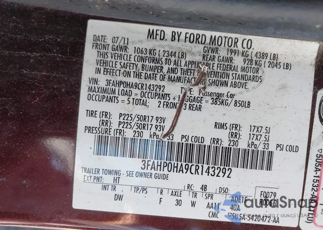 3FAHP0HA9CR143292: 44308705