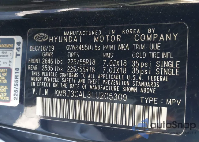 KM8J3CAL3LU205309: 44308713