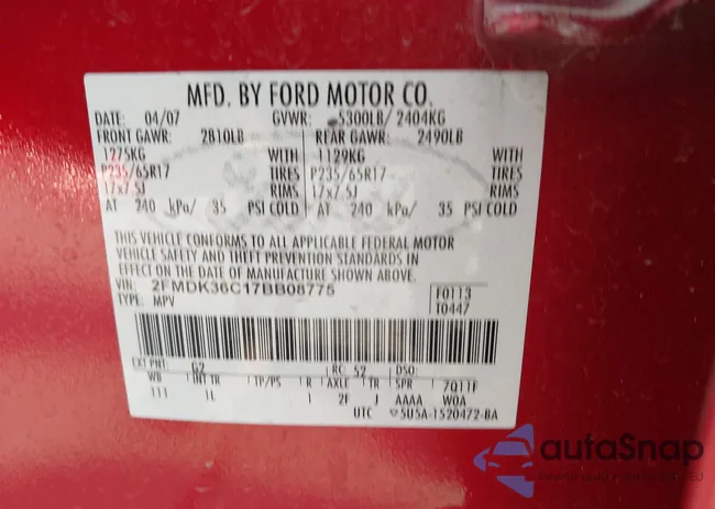 2FMDK36C17BB08775: 44308728