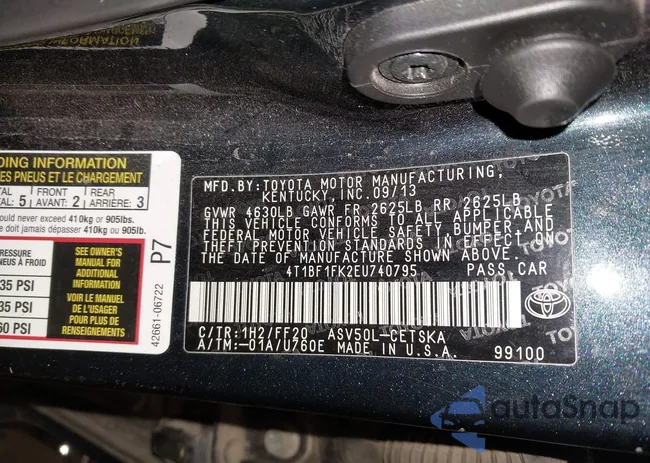 4T1BF1FK2EU740795: 44308797