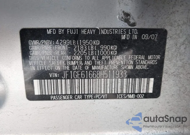 JF1GE61668H511933: 44308809