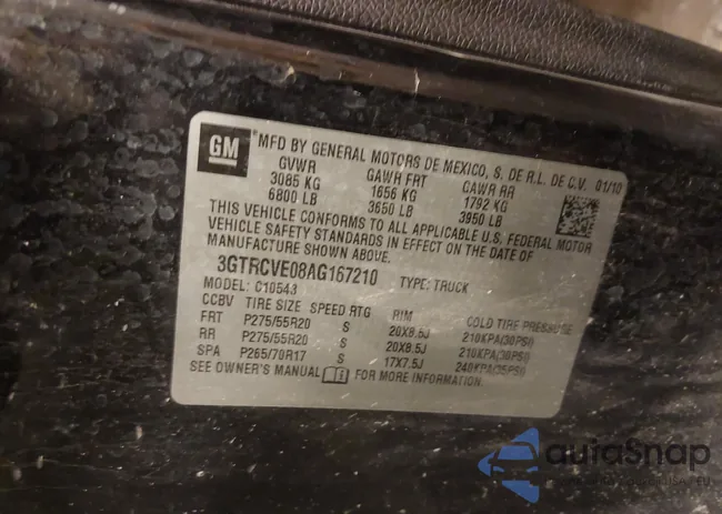 3GTRCVE08AG167210: 44310106