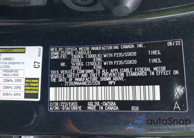 2T2HZMAA4NC251328: 44310122