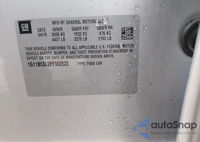 1G11B5SL2FF302522: 44310143