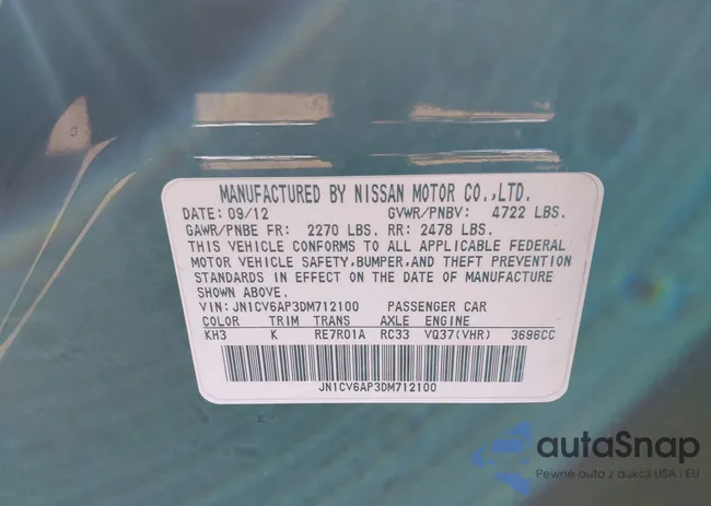 JN1CV6AP3DM712100: 44310218