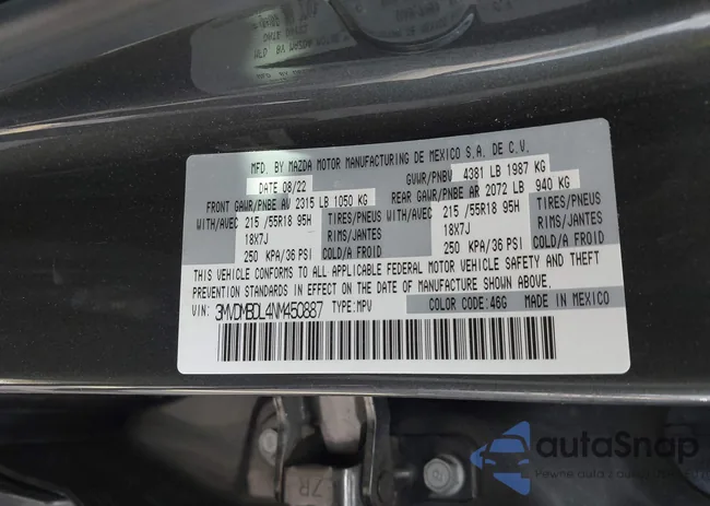 3MVDMBDL4NM450887: 44310305