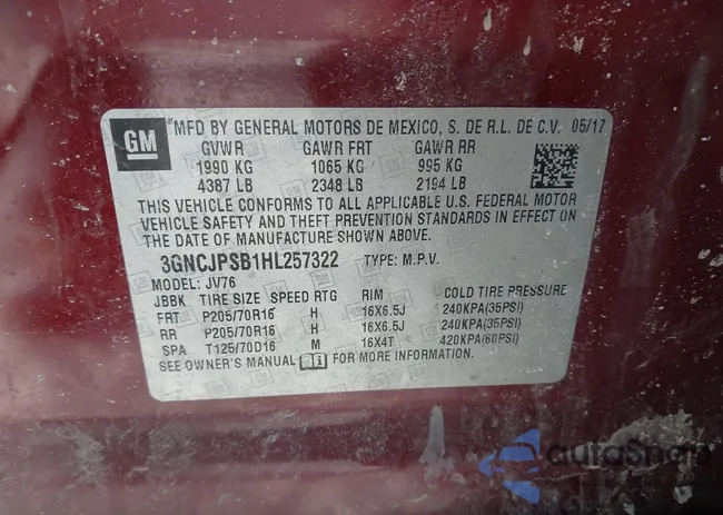 3GNCJPSB1HL257322: 44310342