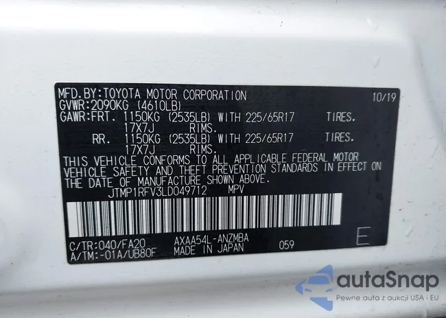 JTMP1RFV3LD049712: 44310347