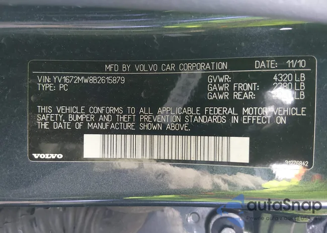 YV1672MW8B2615879: 44310411