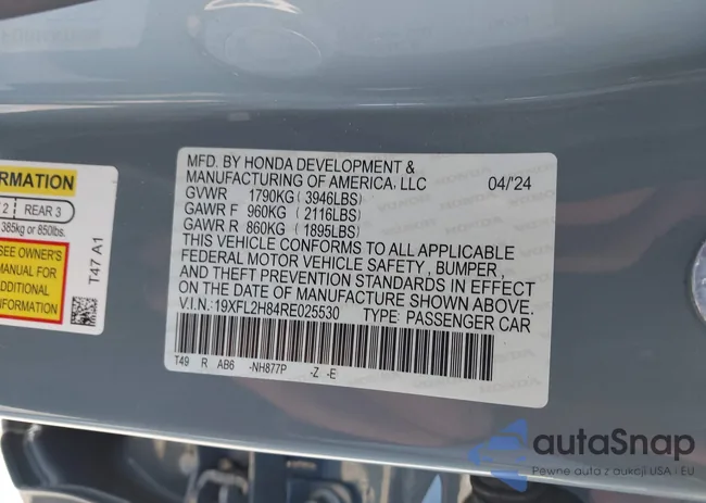 19XFL2H84RE025530: 44310420