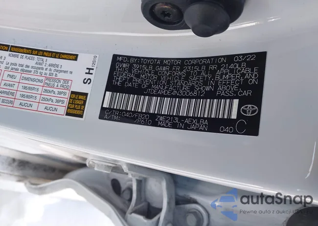 JTDEAMDE4N3006812: 44310501