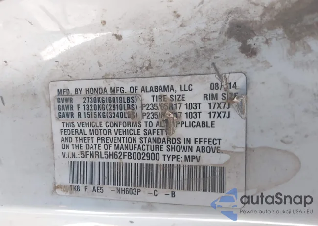 5FNRL5H62FB002900: 44310512