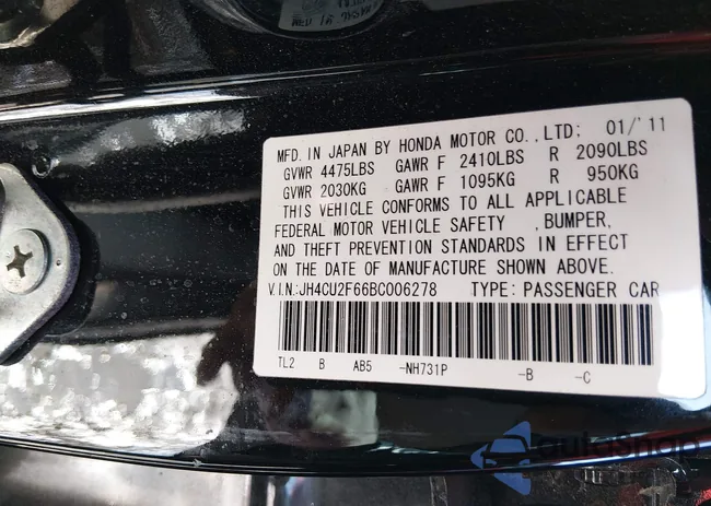 JH4CU2F66BC006278: 44310567