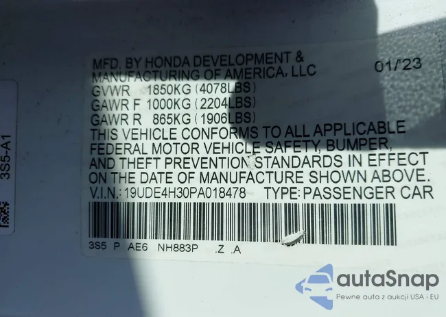 19UDE4H30PA018478: 44309720