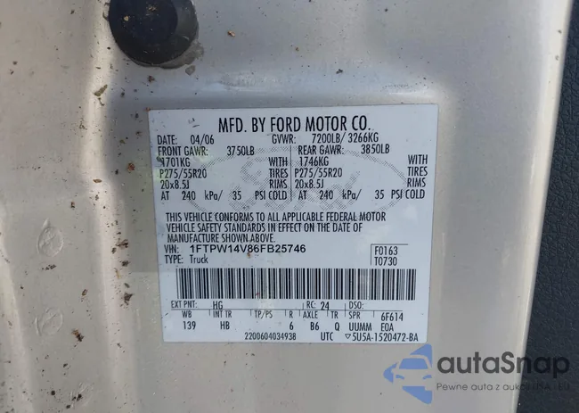 1FTPW14V86FB25746: 44309744