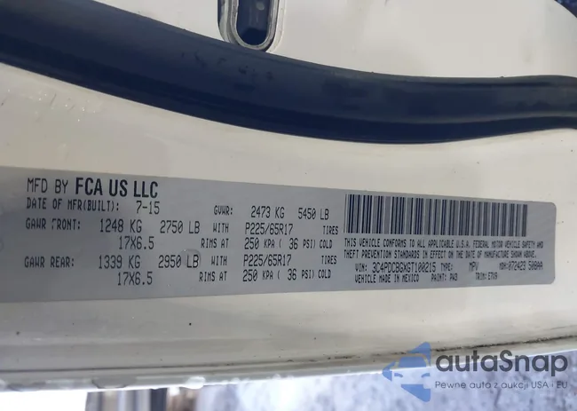 3C4PDCBGXGT100215: 44309837